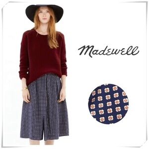 Madewell Ascot Silk Dots Print Double Slits Skirt